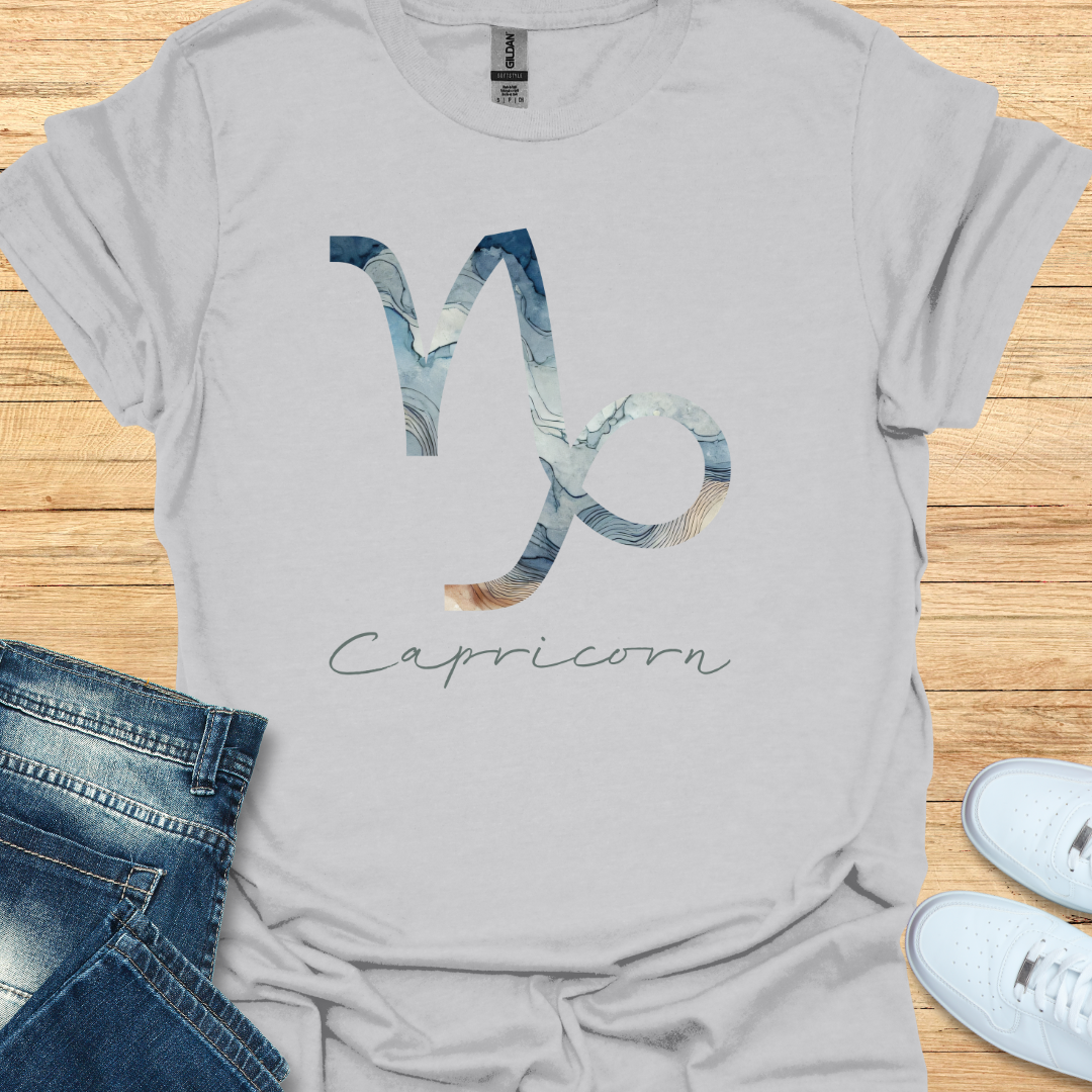 Capricorn Bold Watercolor Sign T-Shirt