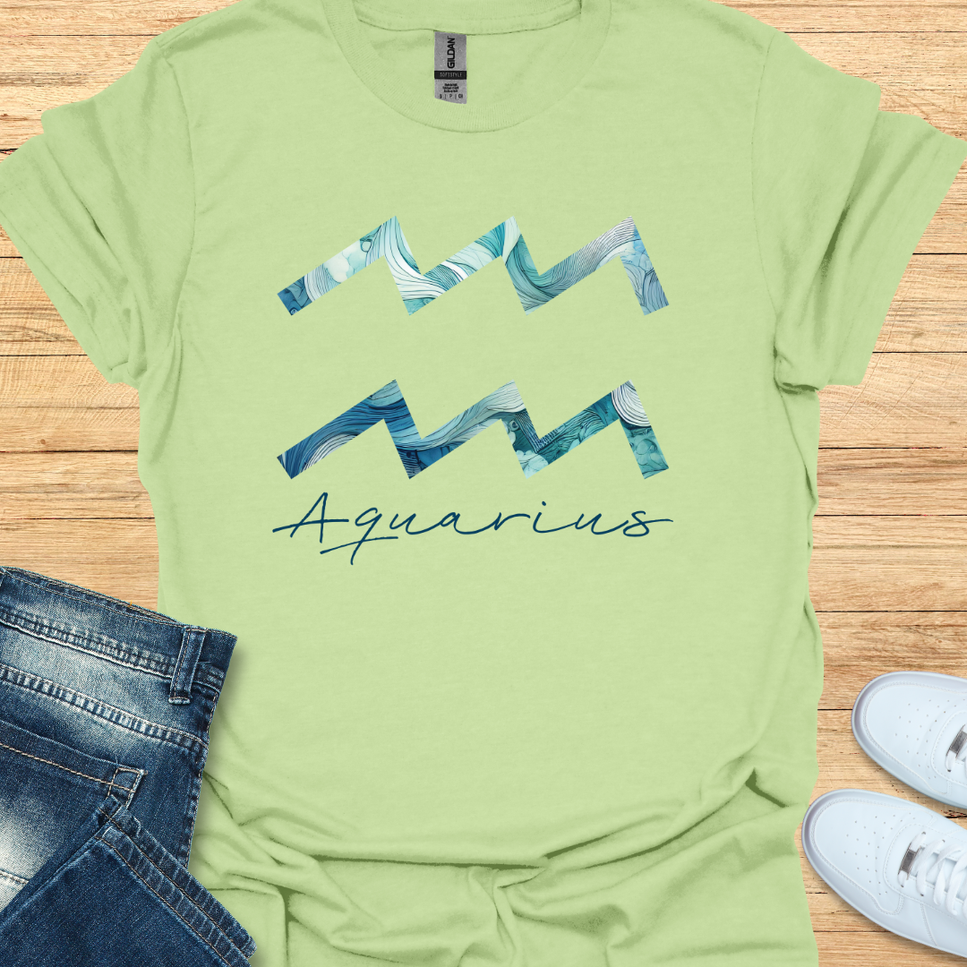 Aquarius Bold Watercolor Sign T-Shirt