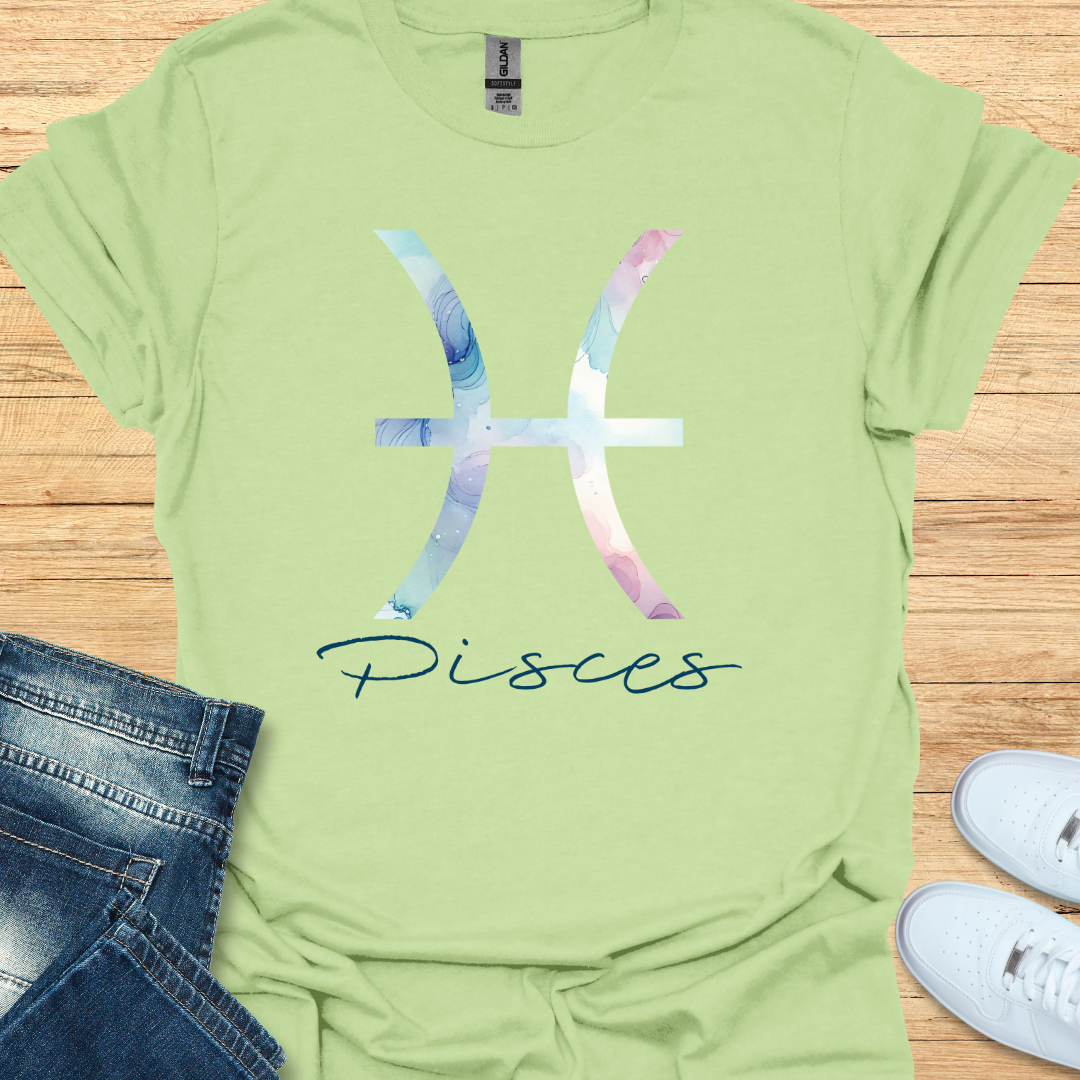 Pisces Bold Watercolor Sign T-Shirt
