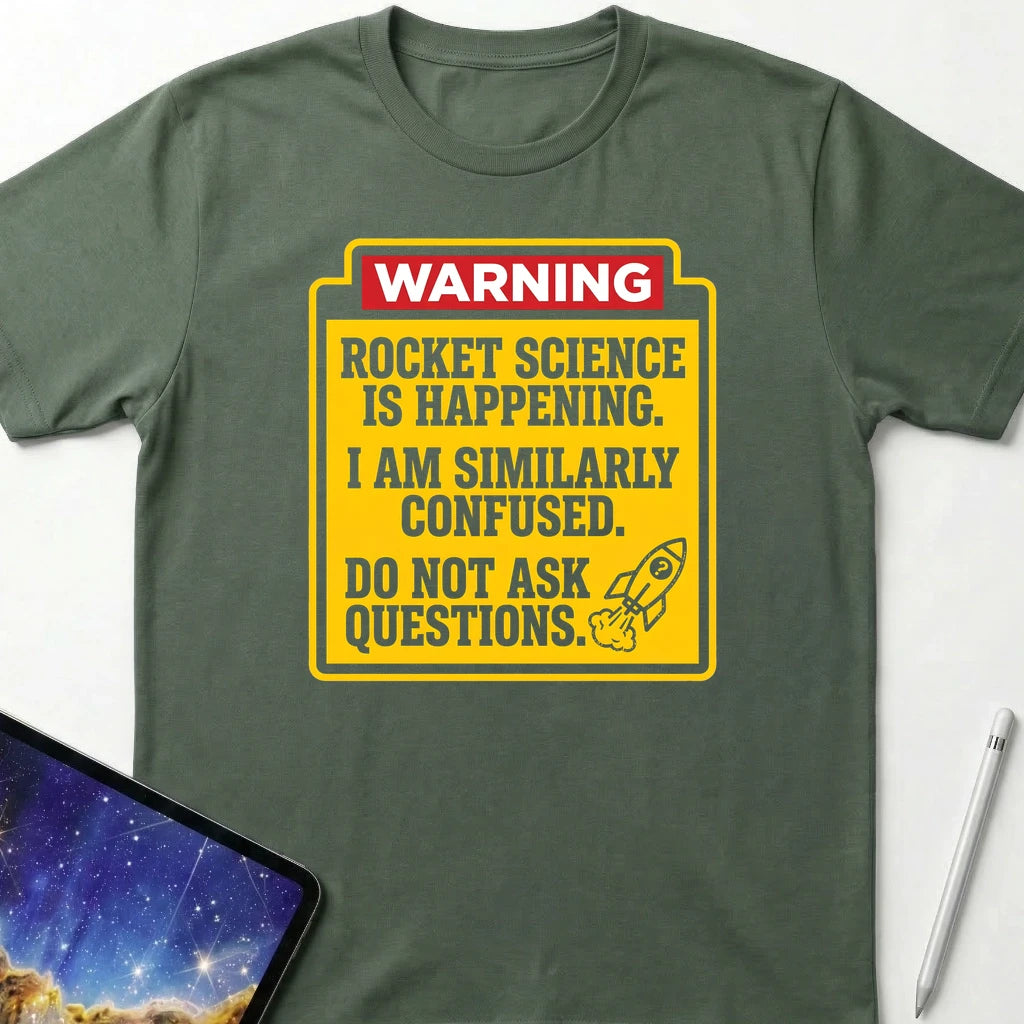 WARNING Rocket Science T-Shirt Military Green