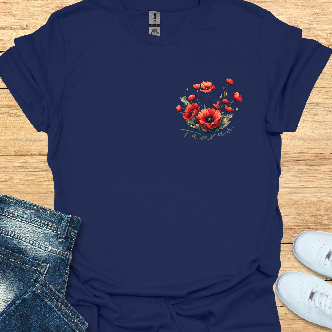 Taurus Poppy Art T-Shirt