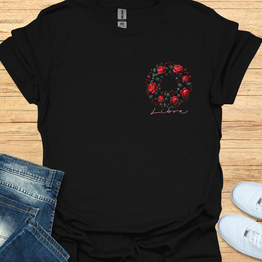 Libra Red Rose Art T-Shirt
