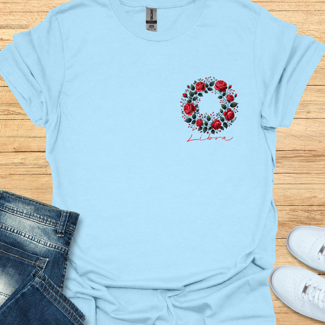 Libra Red Rose Art T-Shirt