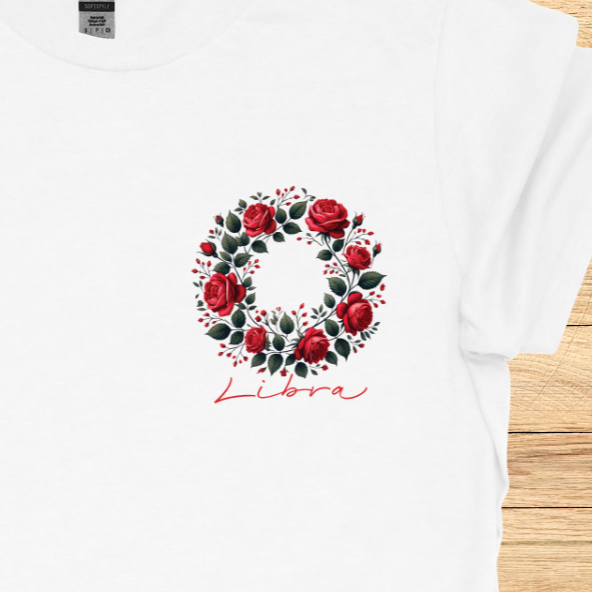 Libra Red Rose Art T-Shirt
