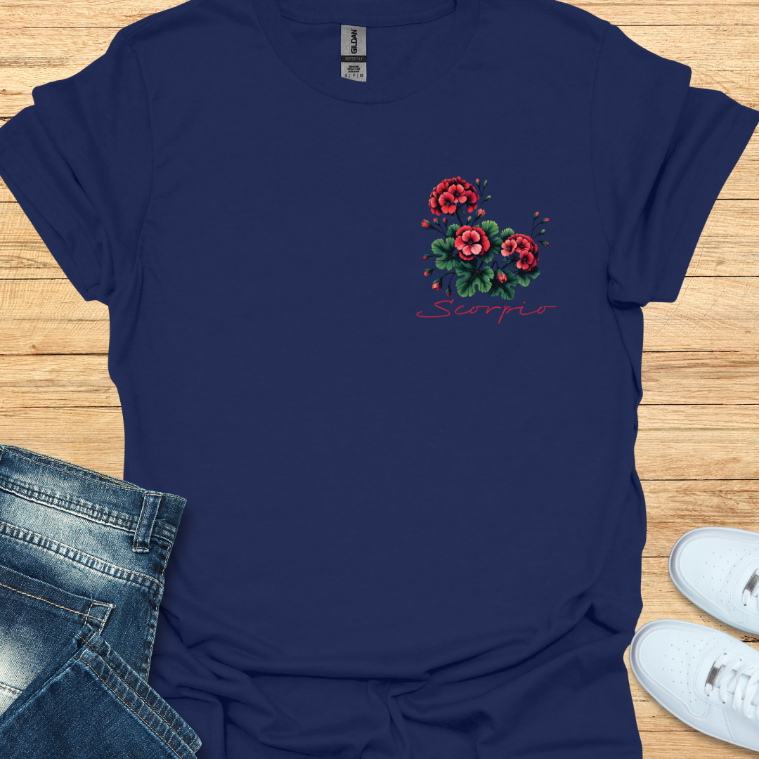Scorpio Geranium Art T-Shirt