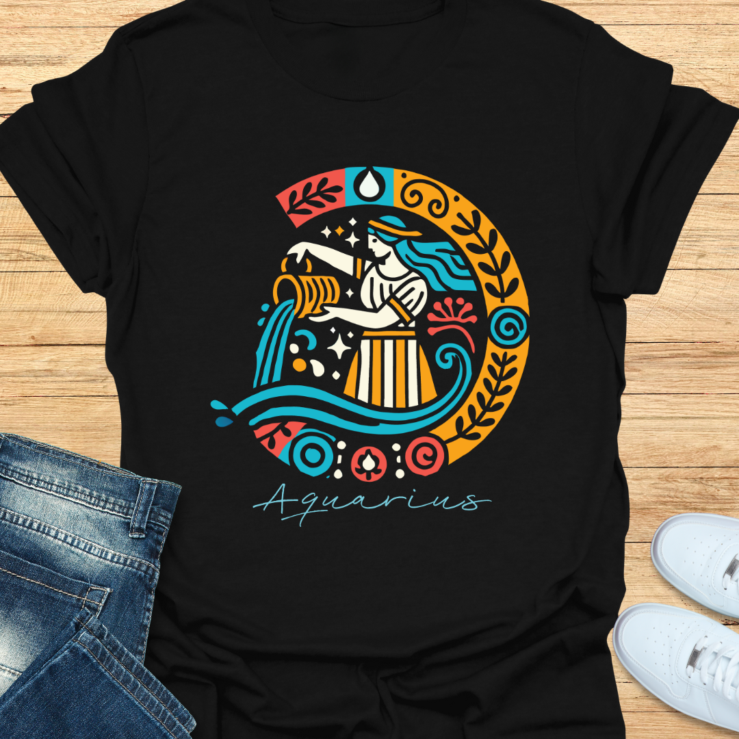 Aquarius Intricate Graphic T-Shirt