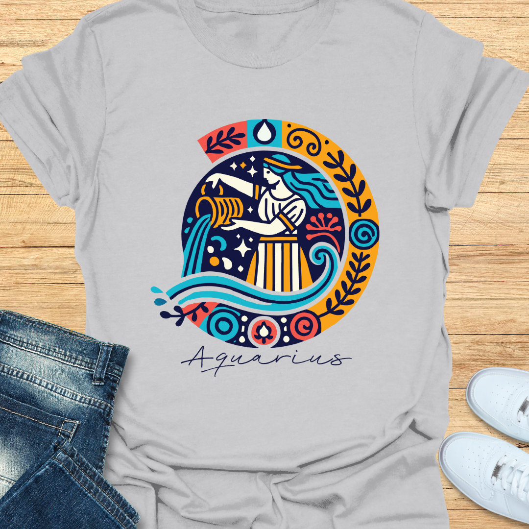Aquarius Intricate Graphic T-Shirt