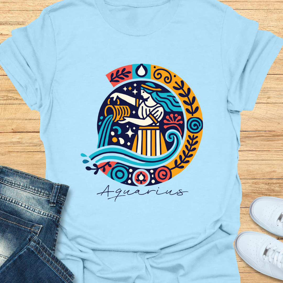Aquarius Intricate Graphic T-Shirt