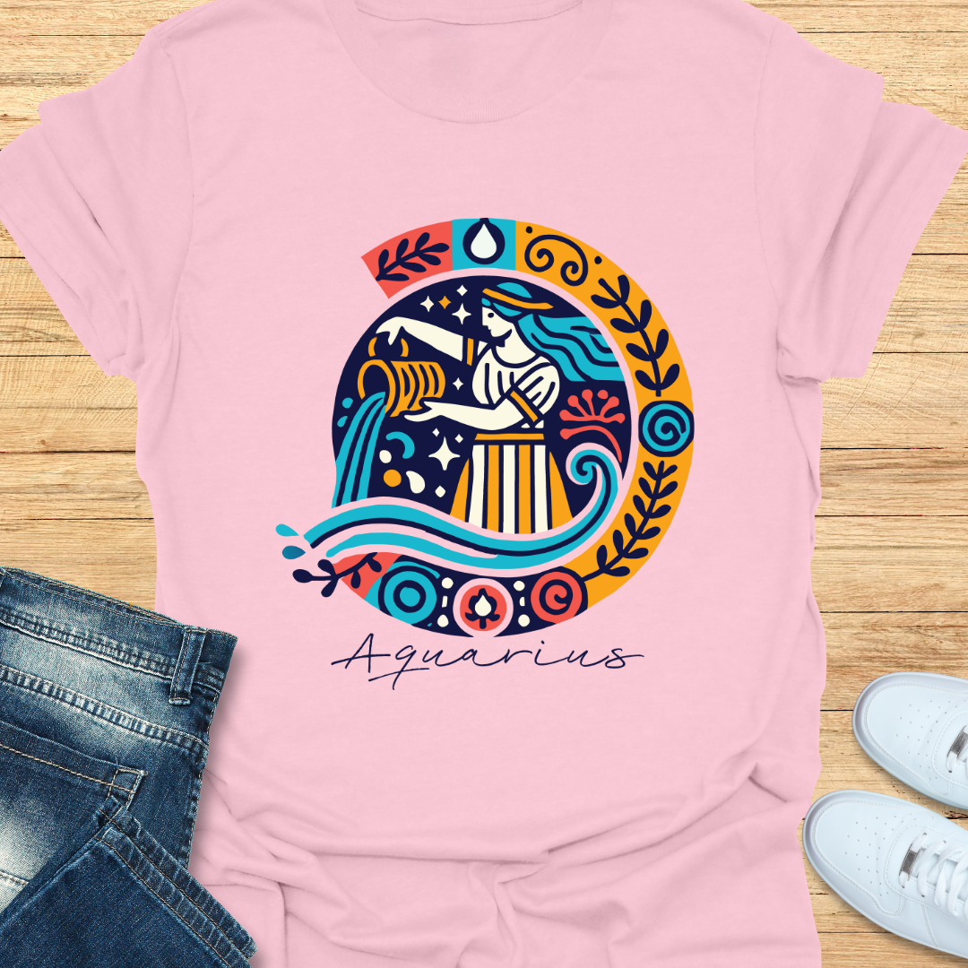 Aquarius Intricate Graphic T-Shirt