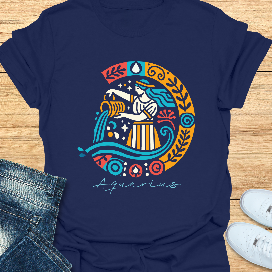 Aquarius Intricate Graphic T-Shirt