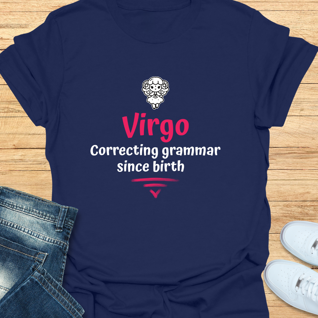 Virgo Correcting Grammar Since Birth T-Shirt