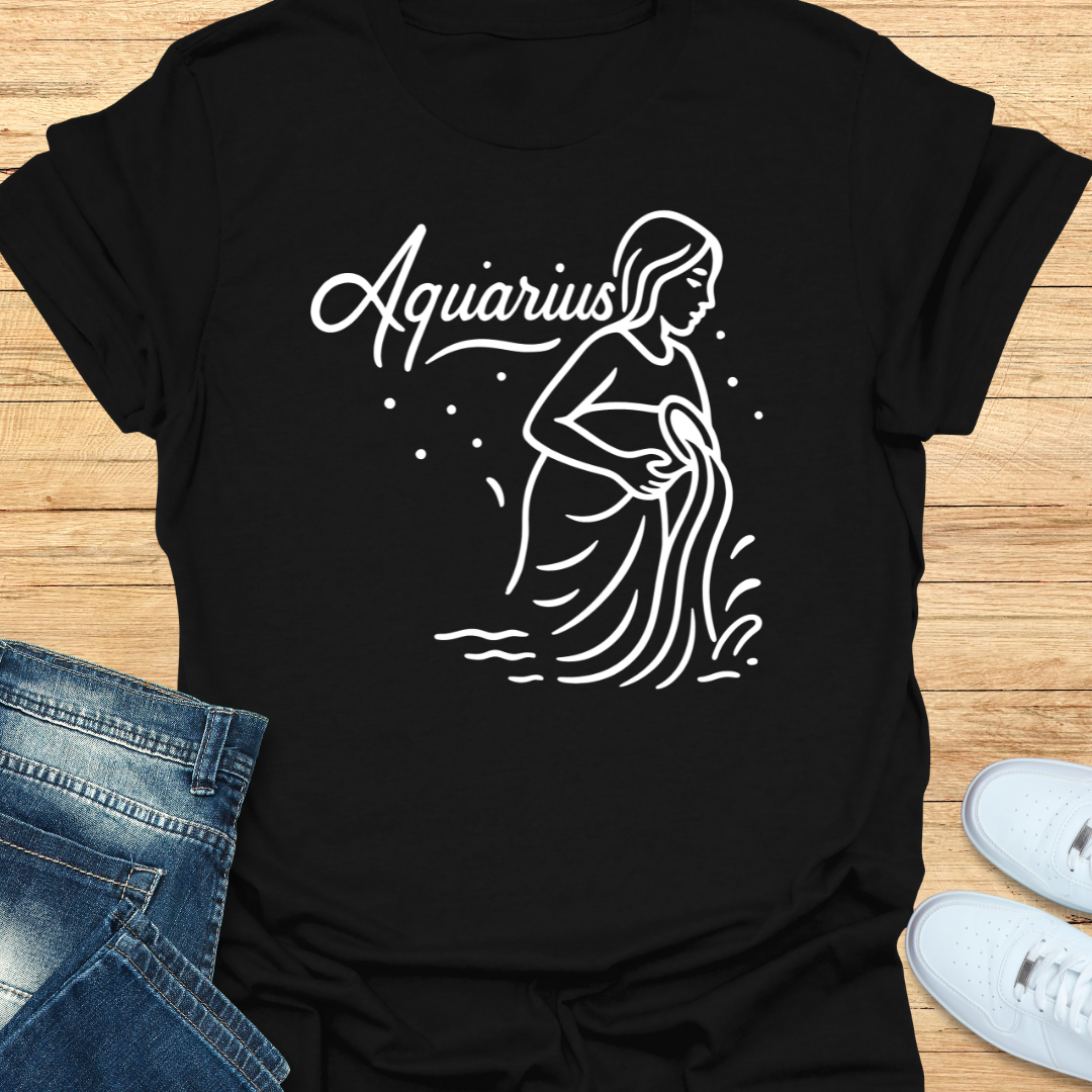 Aquarius Line Art T-Shirt