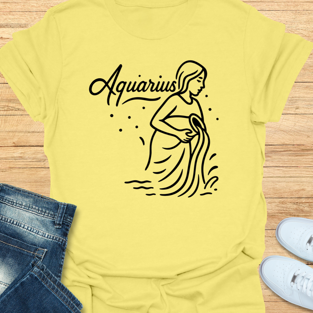 Aquarius Line Art T-Shirt