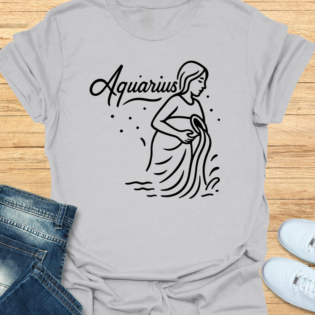 Aquarius Line Art T-Shirt