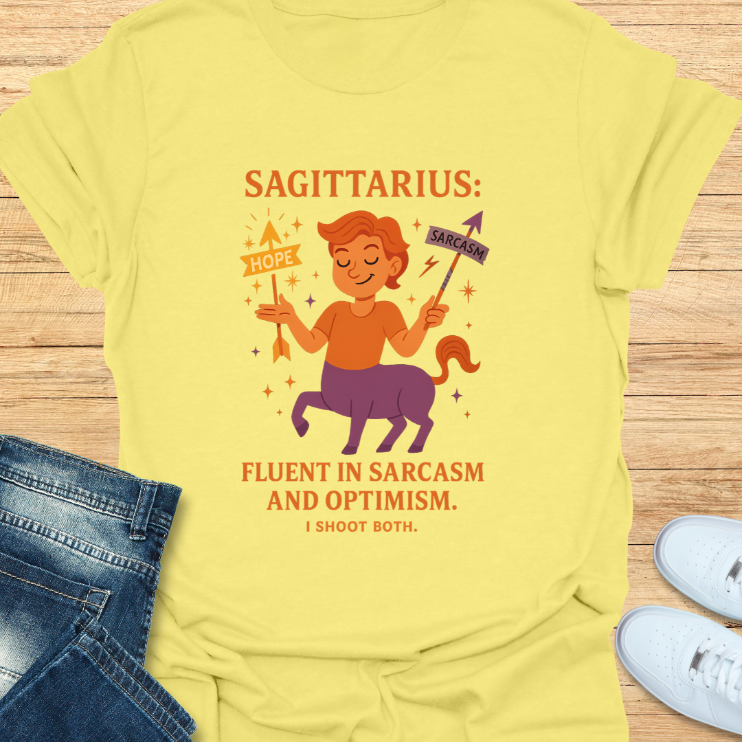 Sagittarius Fluent in Sarcasm and Optimism. T-Shirt