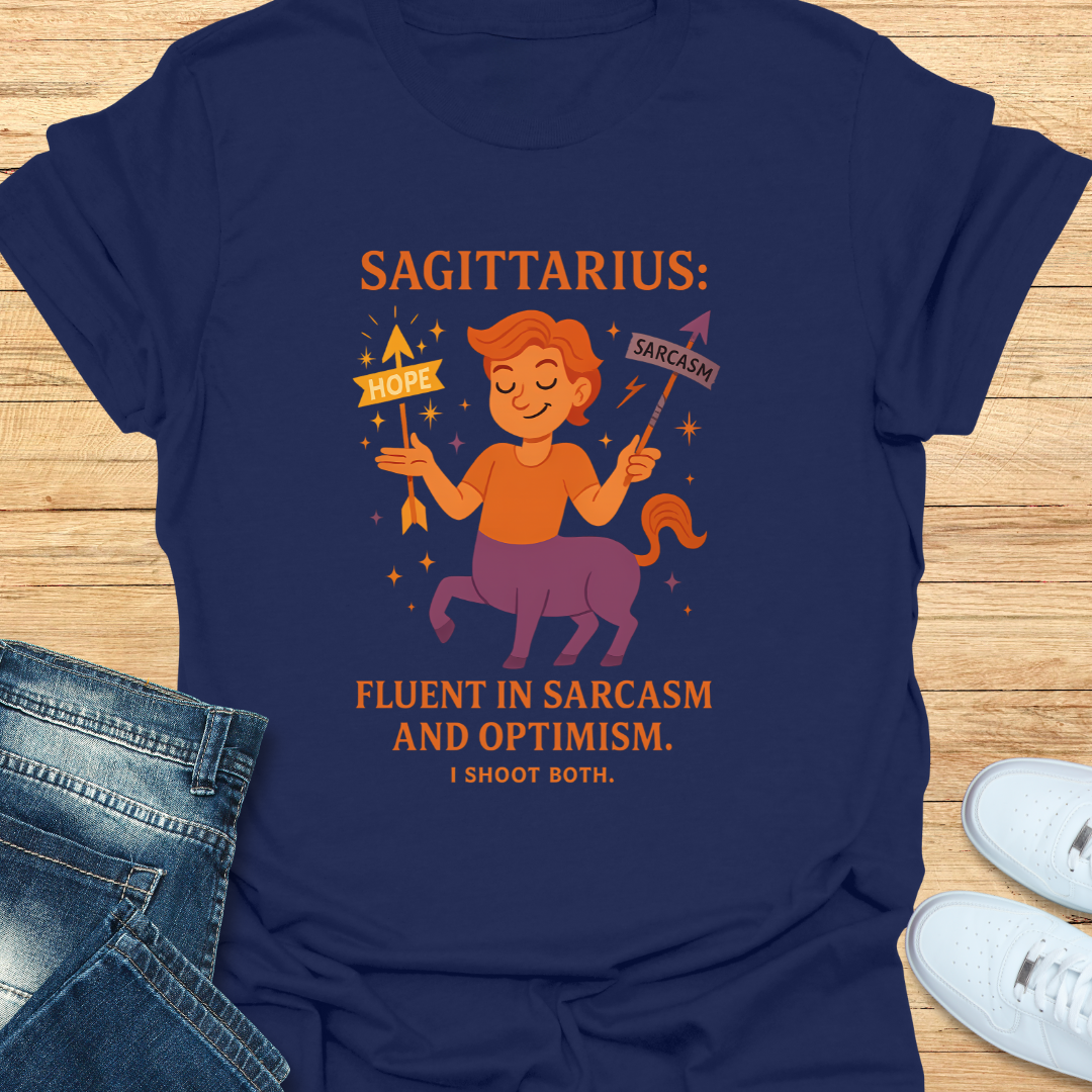 Sagittarius Fluent in Sarcasm and Optimism. T-Shirt