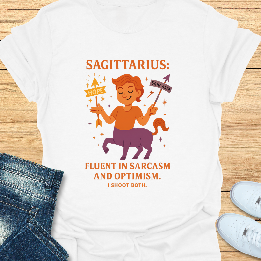 Sagittarius Fluent in Sarcasm and Optimism. T-Shirt