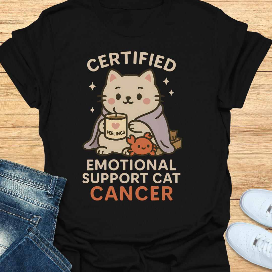 Cancer Certifed Emotional Support Cat T-Shirt