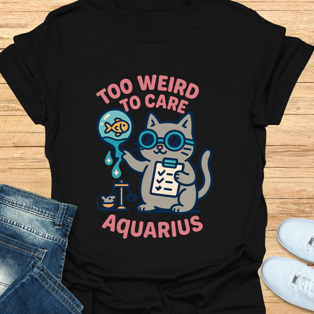 Aquarius Too Weird to Care T-Shirt