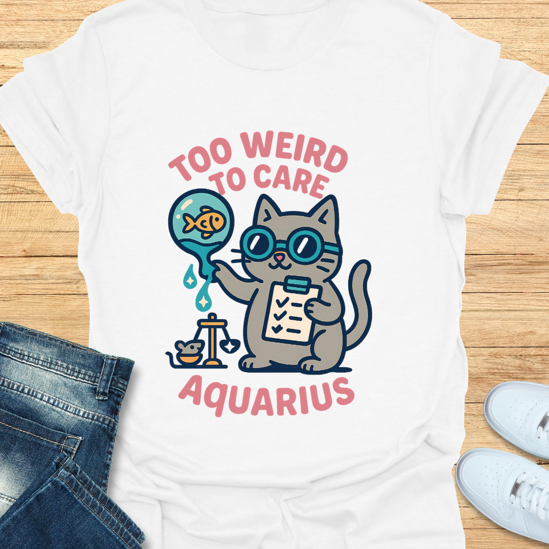 Aquarius Too Weird to Care T-Shirt
