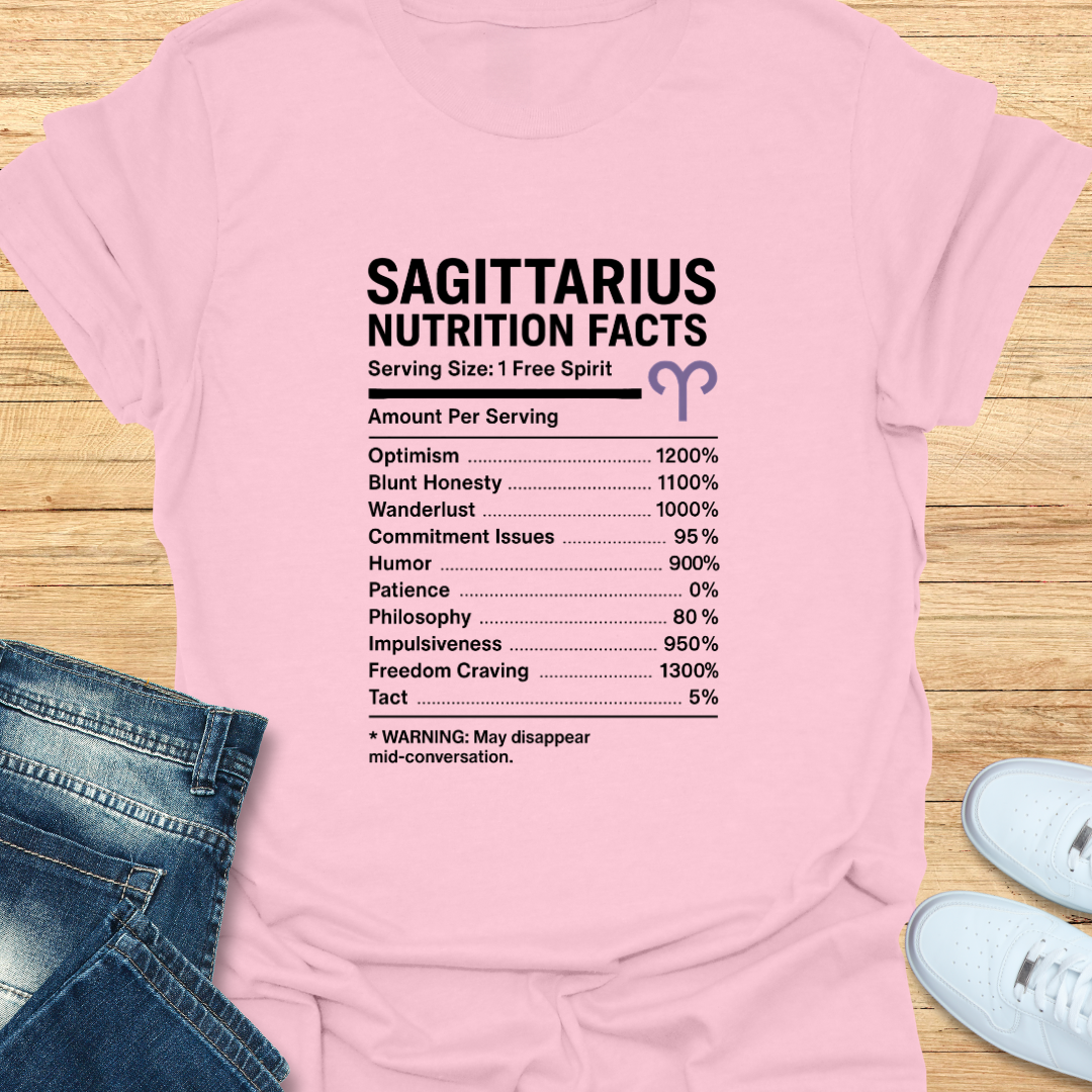 Sagittarius Nutrition Label T-Shirt