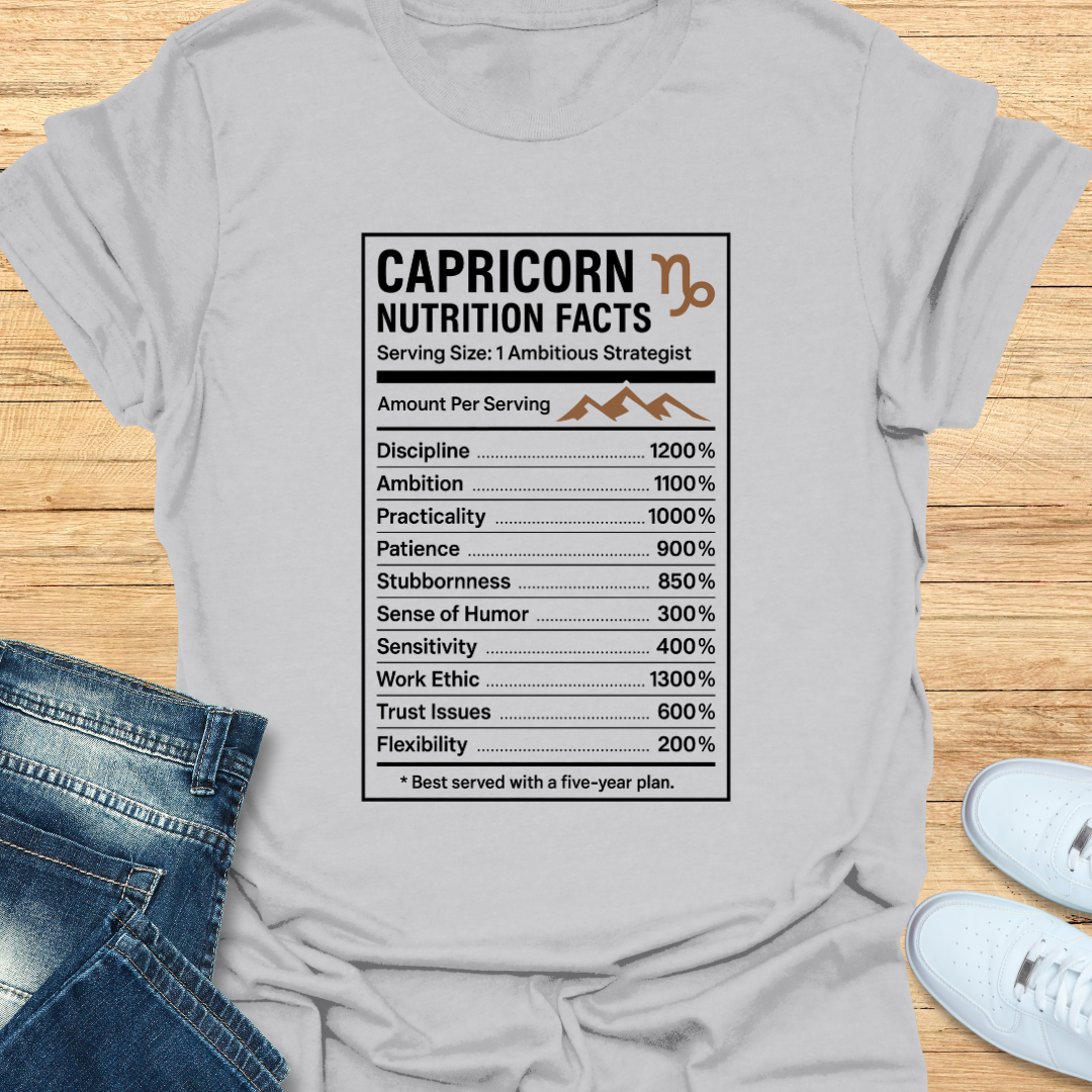 Capricorn Nutrition Label T-Shirt