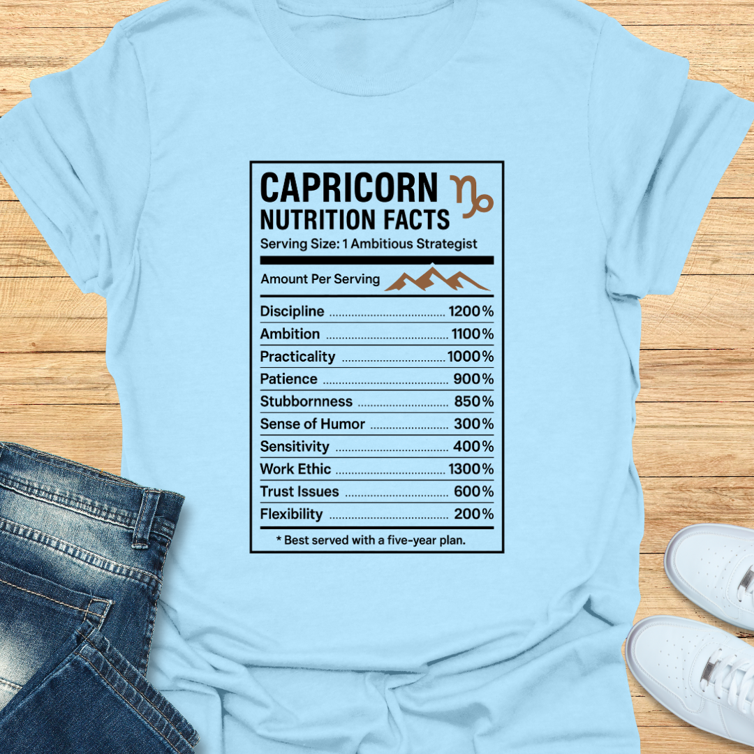 Capricorn Nutrition Label T-Shirt