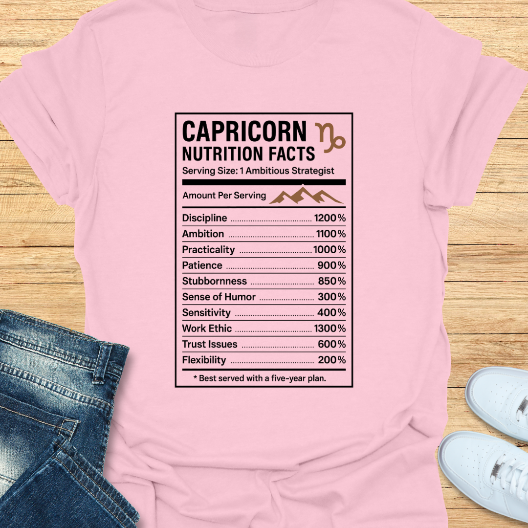 Capricorn Nutrition Label T-Shirt