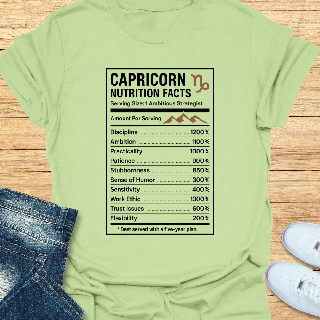 Capricorn Nutrition Label T-Shirt