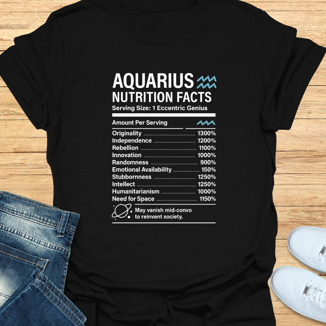 Aquarius Nutrition Label T-Shirt