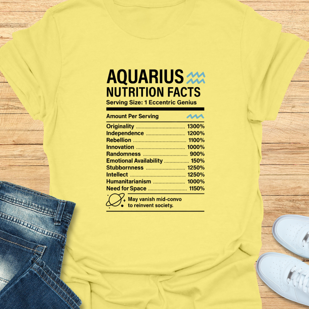 Aquarius Nutrition Label T-Shirt