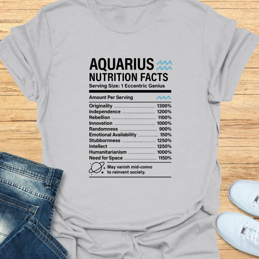 Aquarius Nutrition Label T-Shirt