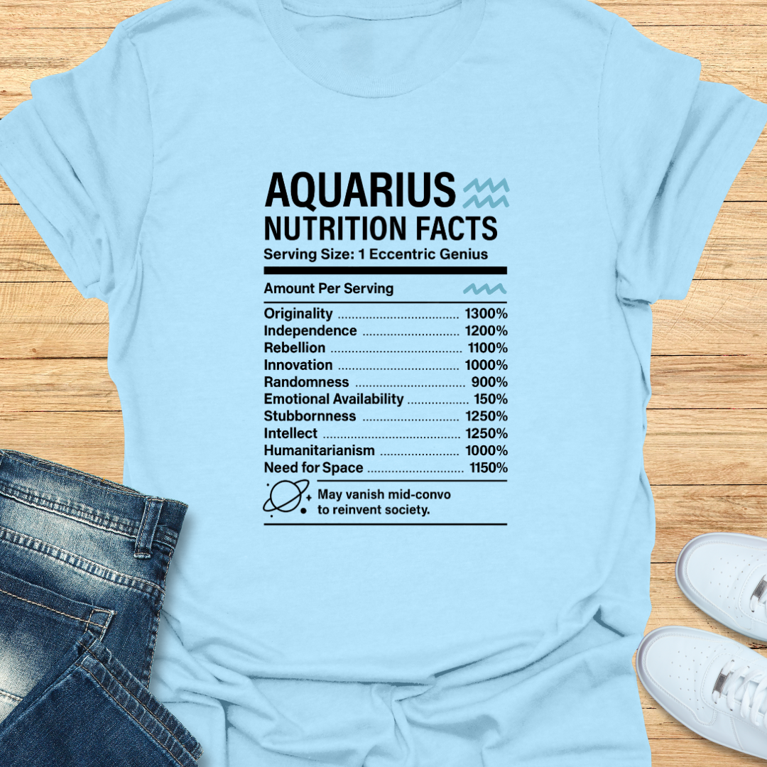 Aquarius Nutrition Label T-Shirt