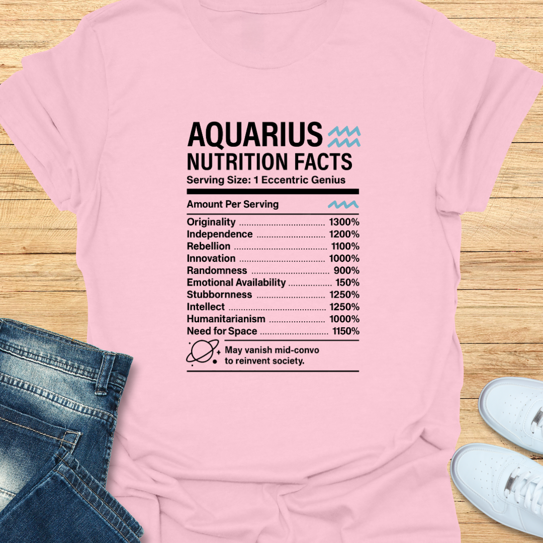 Aquarius Nutrition Label T-Shirt
