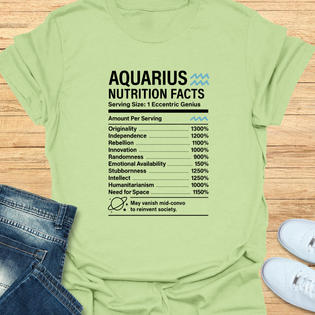 Aquarius Nutrition Label T-Shirt
