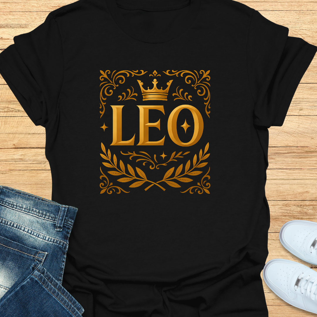 Leo Ornate Gold Wreath T-Shirt
