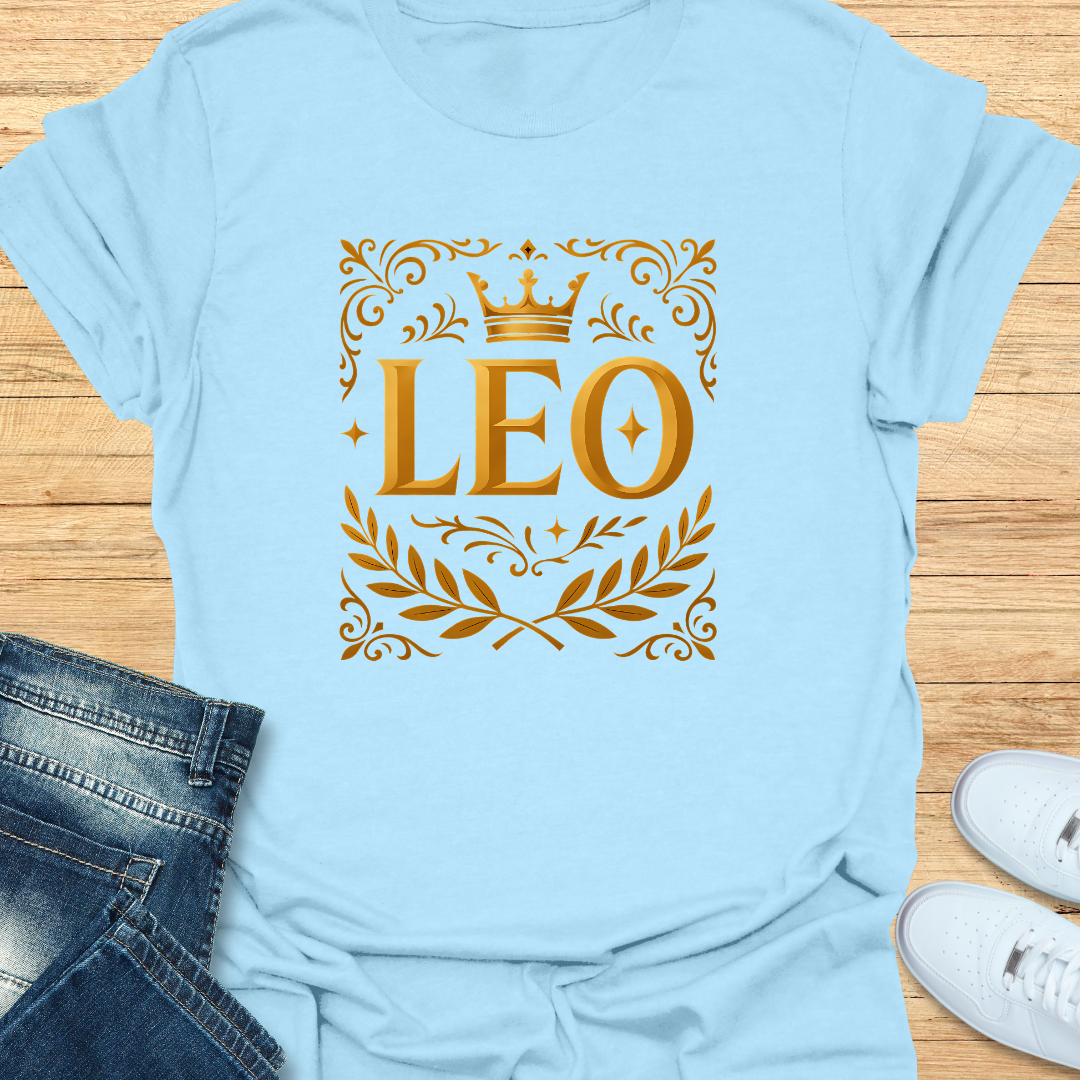 Leo Ornate Gold Wreath T-Shirt