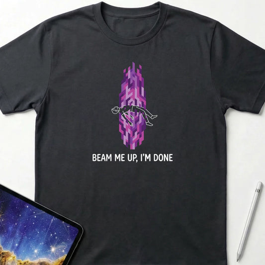 Beam Me Up I'm Done T-Shirt Black