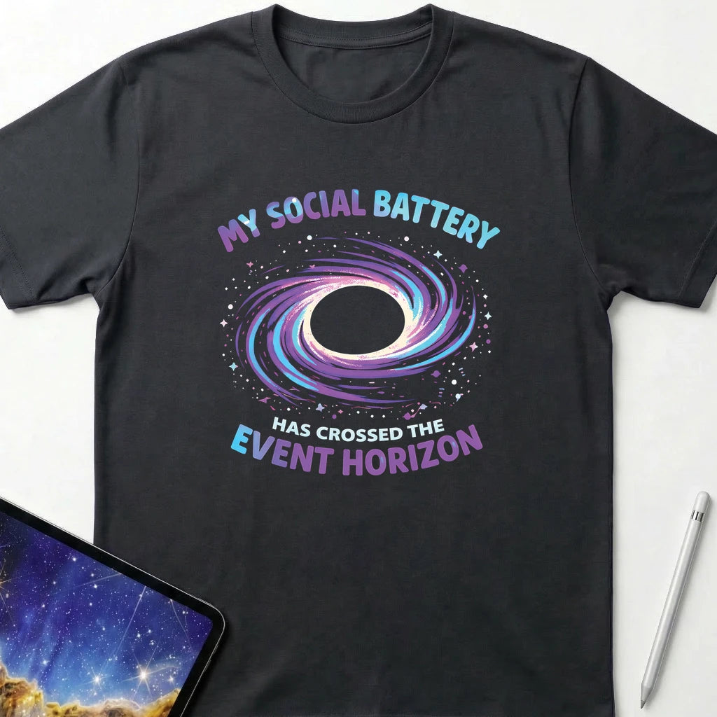 Event Horizon Social Battery T-Shirt Black