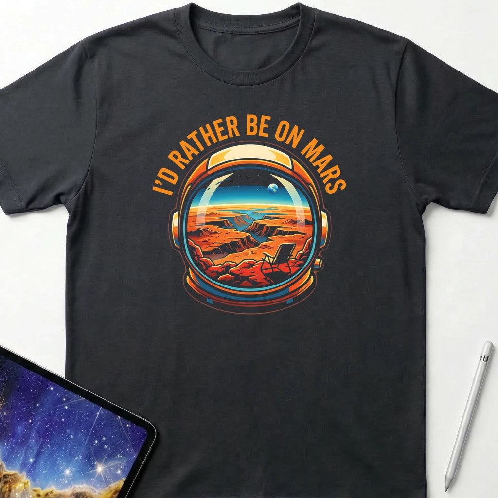 I'd Rather be on Mars T-Shirt Black