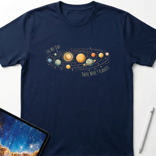 In My Day We Had Nine Planets T-Shirt Navy