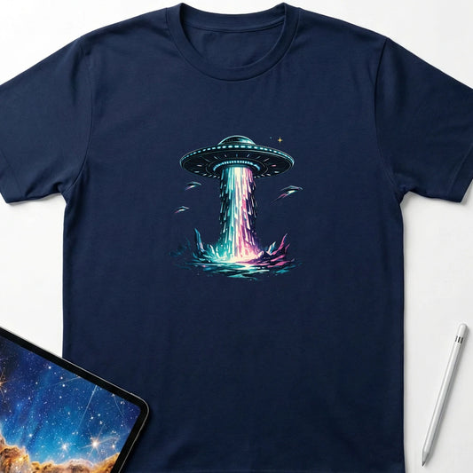 Neon Descent T-Shirt Navy