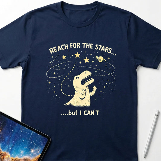 Dino Can't Reach for the Stars T-Shirt Navy