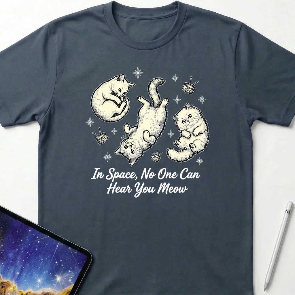 In Space, No One Can Hear You Meow T-Shirt Dark Heather