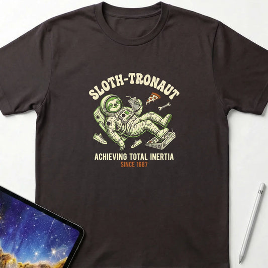 Sloth-tronaut Total Inertia T-Shirt Dark Chocolate