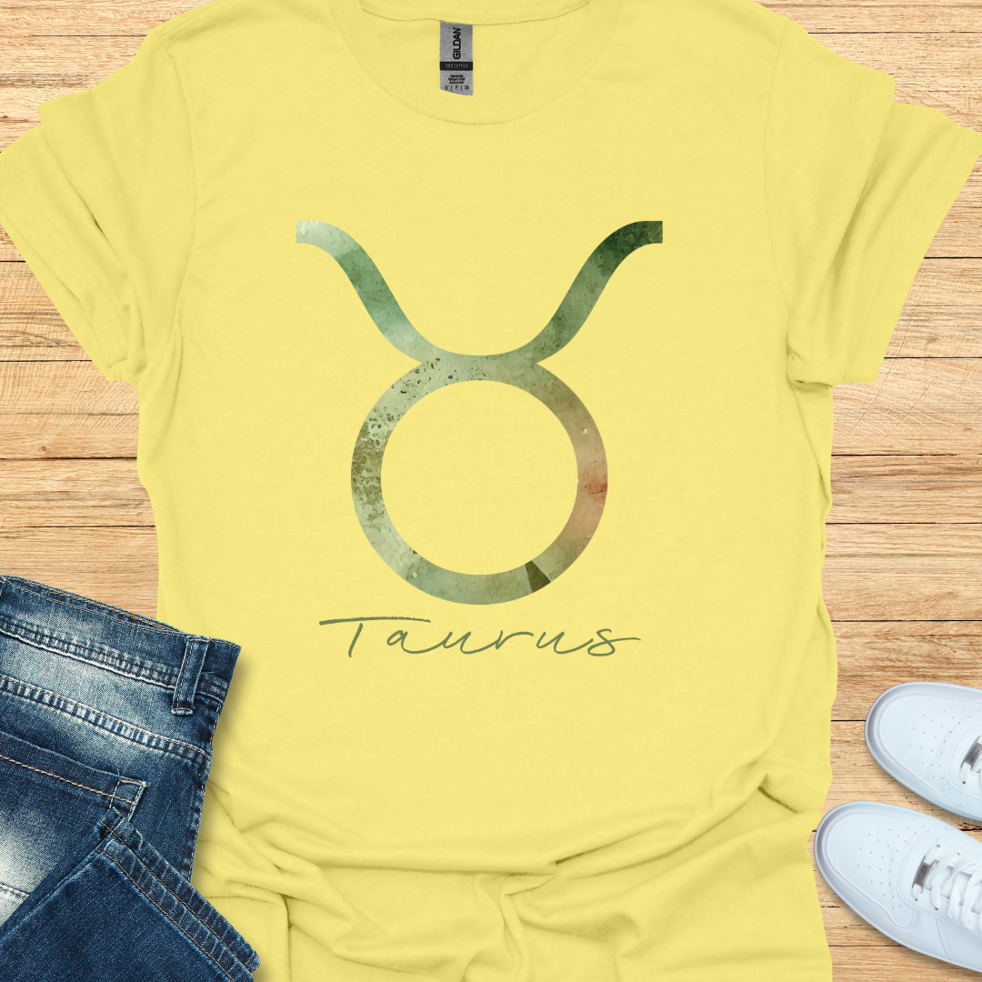 Taurus Bold Watercolor Sign T-Shirt