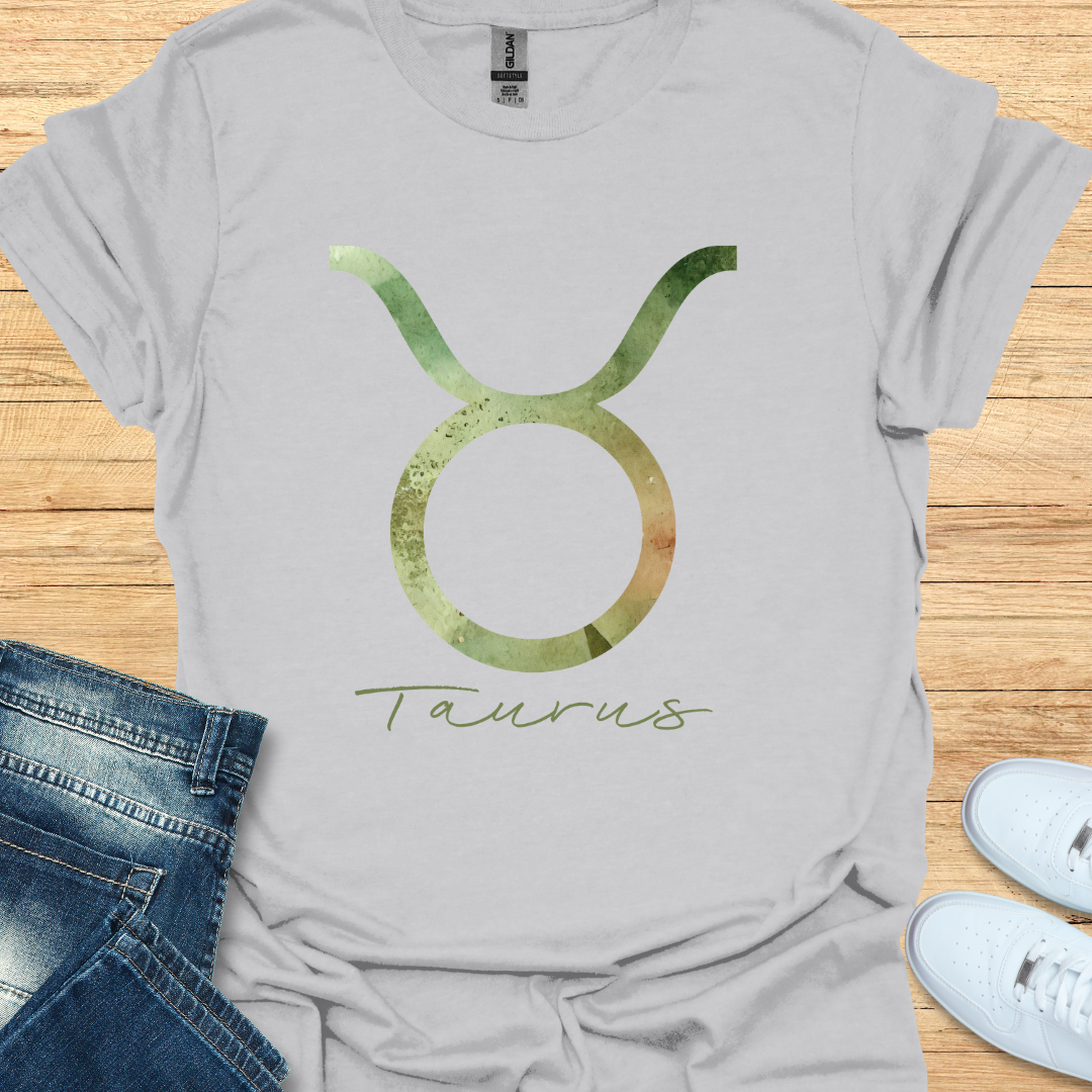 Taurus Bold Watercolor Sign T-Shirt