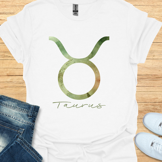 Taurus Bold Watercolor Sign T-Shirt