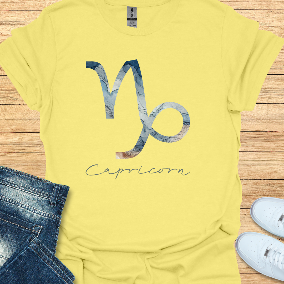 Capricorn Bold Watercolor Sign T-Shirt