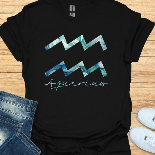 Aquarius Bold Watercolor Sign T-Shirt